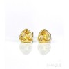 Citrine triangle stud earrings, everyday earrings, Vermeil Gold bezel set