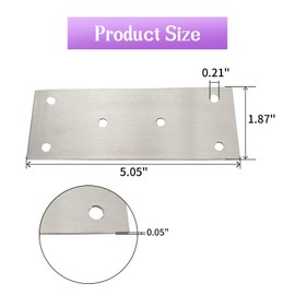 Toolzia 10pcs Flat Brackets for Wood,128 × 48 × 1.70mm Flat Joining Plates, Sleeper Bracket Heavy Duty, Stainless Steel Mending Plates for Repairing and Fixing Furniture(Silver)