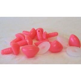 Sassy Bears 12mm Pink D-Type Safety Noses (10 noses) for Bears Dolls Puppets Crafts
