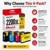 PGI-2200XL Ink Cartridge 4-Pack High Yield Replacement for Canon MAXIFY