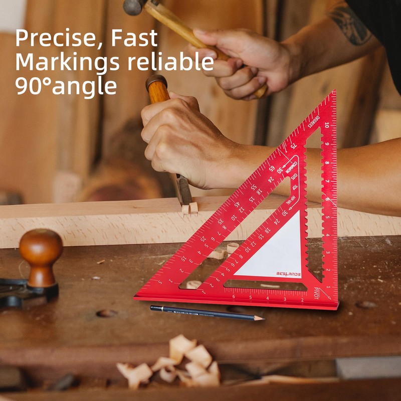 Beslands Rafter Square Carpenter Aluminum Measuring Layout Tool Triangle Ruler