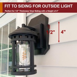 Yqwwda 2 Pack Siding Mounting Block for Light, Lamp Repair Kit with Built-in Electrical Box - Fits 1/2" Lap/Double 4" Vertical, Vinyl Siding Hooks for Hanging Outdoor Lamp, Black