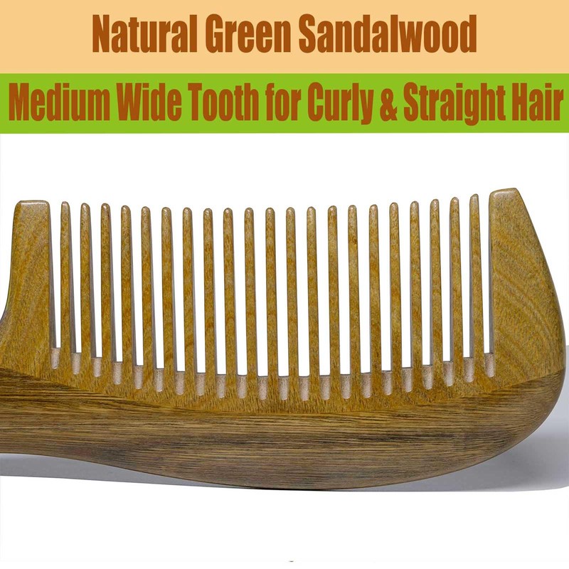 Grehge Wooden Comb with Handle Wood Comb for Women Hair