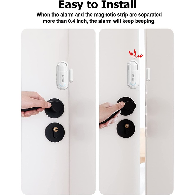 DAYTECH Door Alarm Sensor Volume Adjustable Door Open Sensor Chime