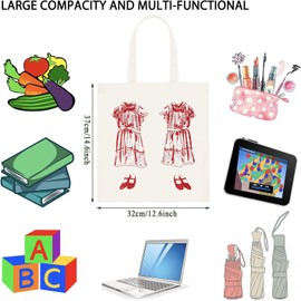 WCGXKO Horror Movie Inspired Shining Grady Twins Canvas Tote Bag for Scary Movie Lover (Shining Twins)