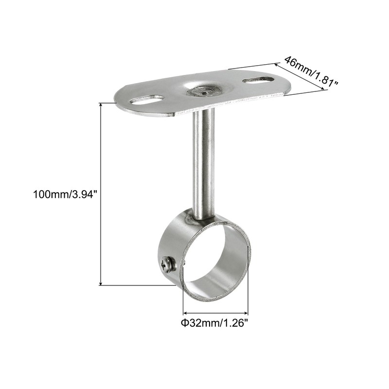 sourcing map 2 Pcs Ceiling Mount Bracket, Wardrobe Pipe Bracket,