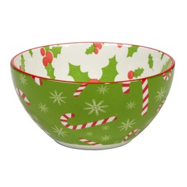 Holiday Fun 30 oz Porcelain Serving Bowls – Set of 6 Assorted Festive Designs – Christmas Pasta, Soup, or Snack Bowls – Perfect for Entertaining or Gifting – Dishwasher Safe