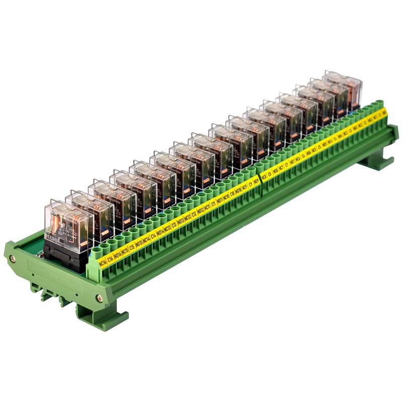 AC/DC 12V Coil 16-SPDT Pluggable Power Relay Module, 16A 250VAC/30VDC