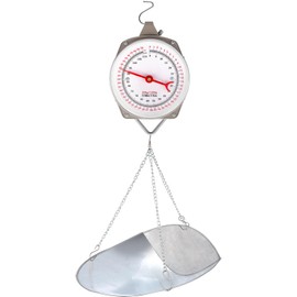 Tellegloww 1 Set 110 lbs Large Display Hanging Scale with Scale Scoop Kitchen Dial Weight Scale Silver Industrial Spring Scales for Shopping Traveling Food Produce Weighing