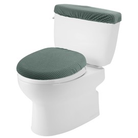 Framendino, Sage Green Toilet Lid Cover and Tank Cover Stretch Toilet Covers Set With Elastic Bottom for Bathroom Decor