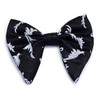 Gusleson Big Silk White Bowtie and Pocket Square Cufflink Flora