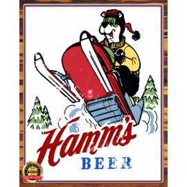 Hamm's Beer - Snowmobile - Rare - Metal Sign 11 x 14
