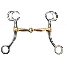 Showman Stainless Steel Tom Thumb 4" Copper Snaffle Mouth