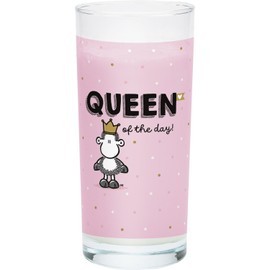 Sheepworld Trinkglas Motiv "Queen" | Glas, 40 cl, farbig bedruckt, mit Golddruck | Geschenk für Sie, Freundin, Schwester, Kollegin | 48848