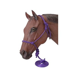 Tough 1 Poly Rope Tied Halter with Lead, Purple, Horse