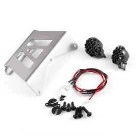 RCMAZO Metal Anti-collision Front Bumper Protection Bar with LED Light Headlight for 1/12 Tamiya 57409 Lunch Box RC Car Upgrade Parts