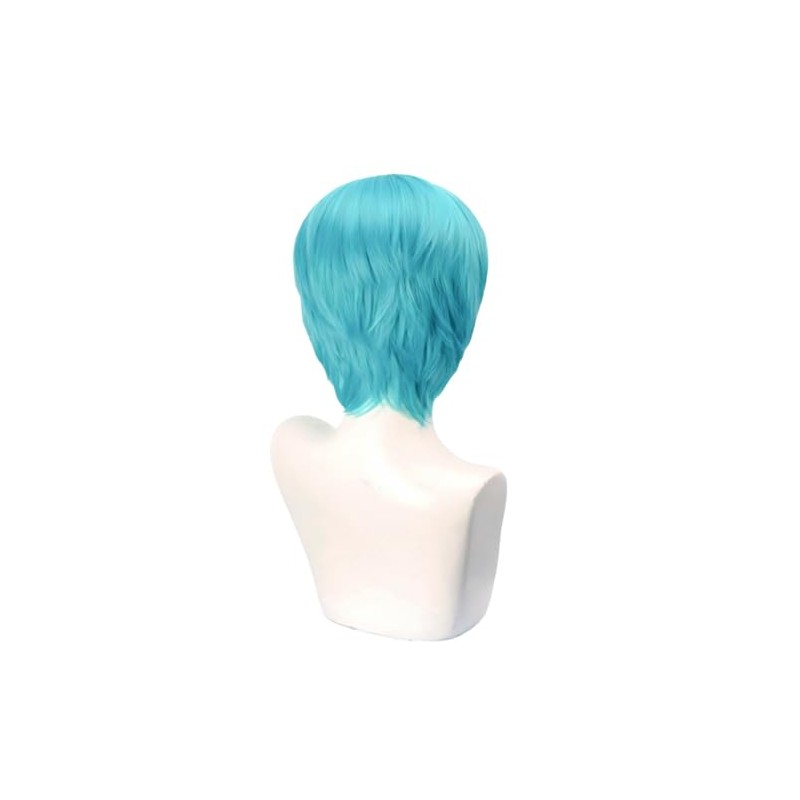 Mens Short Blue Wig Costume Cosplay Anime Hair, Jasa Idol