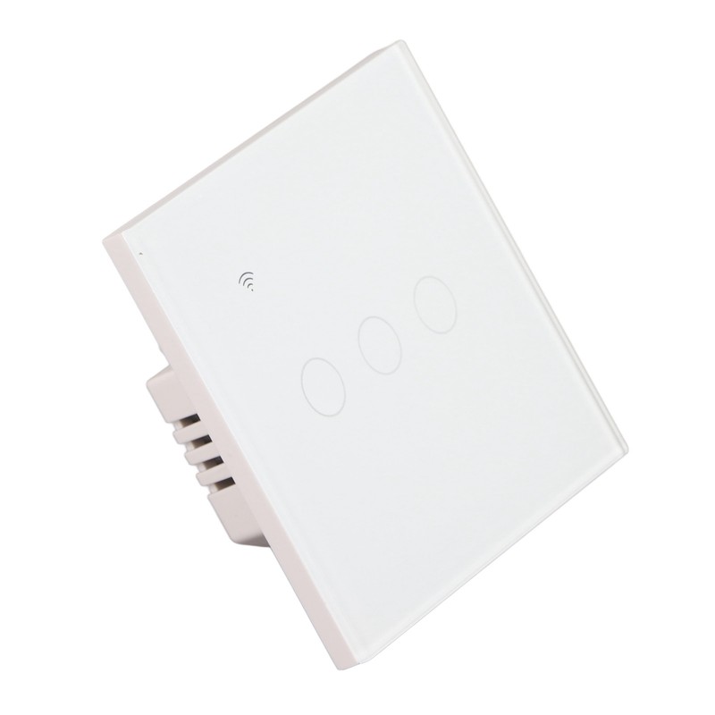 White 3 Gang WiFi Smart Switch APP Remote Control Touch