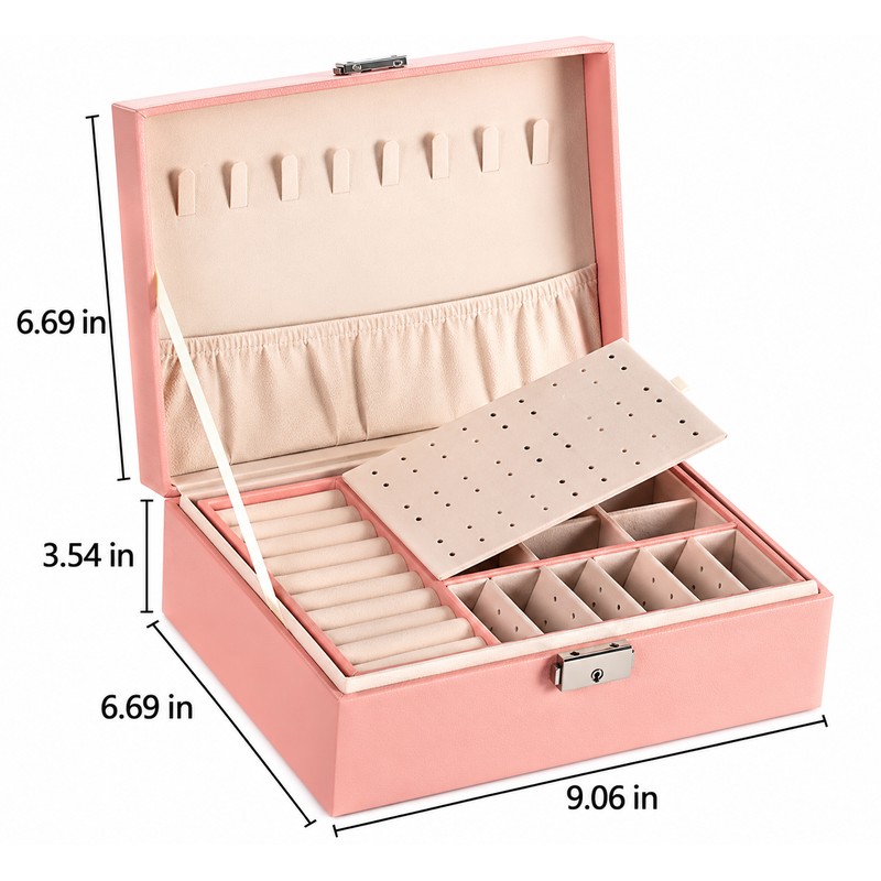 Double-Layer Jewelry Box for Organized Storage – Leather Case with