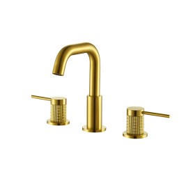 Altair Design Versace 8. in Widespread 2-Handle Brass Bathroom Faucet in Brushed Gold