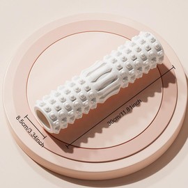 Yoga Column & Roller Stick Set (2 Counts/Set), Yoga Foam Roller, Muscle Relaxation Massage Stick, Yoga Thin Leg Mace Roller for Home & Gym Does not apply - Color: White, Specification: One-Size