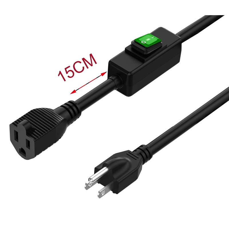 (3Feet) 3-Prong Outdoor Waterproof Extension Switch Cord, in-Line On/Off Switch