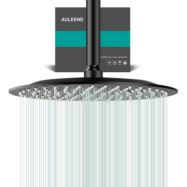 AULEEND 10 Inch Round Rain Shower head, High Flow Stainless