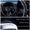 Black Leather Steering Wheel Cover Cowhide Wheel Cover Genuine Leather