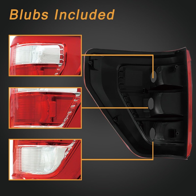 Tail Light Assembly Compatible with 2021-2023 F150 Halogen OE replacement
