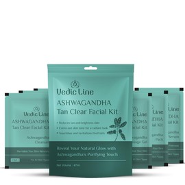 Vedic line Ashwagandha Tan Clear Facial Kit | Enriched with Dragon Fruit Extract & Niacinamide | Brightens Skin, Reduces Tan, and Improves Texture | Perfect for All Skin Types