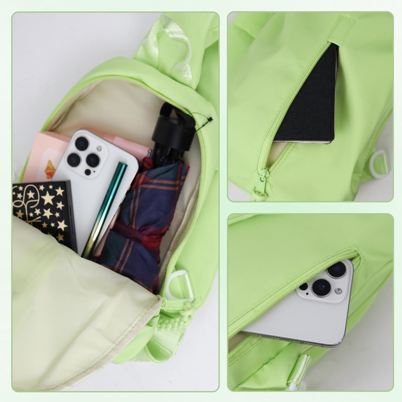 FuninCrea Crossbody Bag Women's 3-Layer Zip Pocket Shoulder Bag Women's