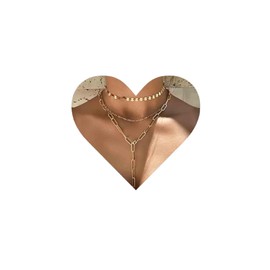 Allereya Vintage Layered Paperclip Chain Necklace Gold Lariat Y Necklace Long Drop Chain Necklace Disc Sequin Chain Choker Necklace Jewelry for Women and Girls