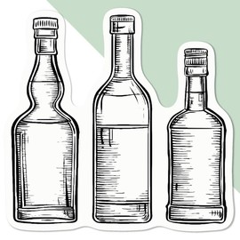 Medium 100mm 'Three Bottles' Permanent Sticker Decal for Cars/Windows/Bins/Walls etc (DW00119757)