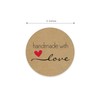 2" Inch Round Natural Kraft Handmade with Love Stickers /