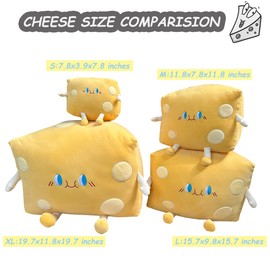 Goylmc Funny Cheese Stuffed Toys - Cute Food Bread Plushie Pillow - Kawaii Room Decor Holiday Birthday for Kids Boys Girls (Small, Cheese)
