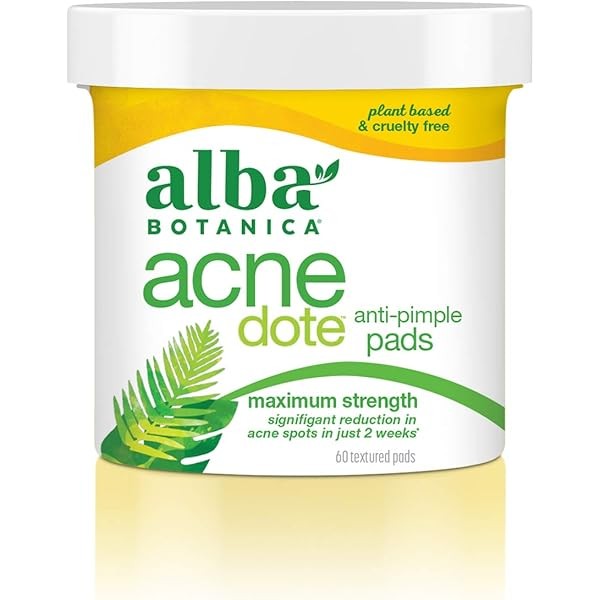 Alba Botanica AcneDote Anti-Pimple Pads, 60 Count (Packaging May Vary)