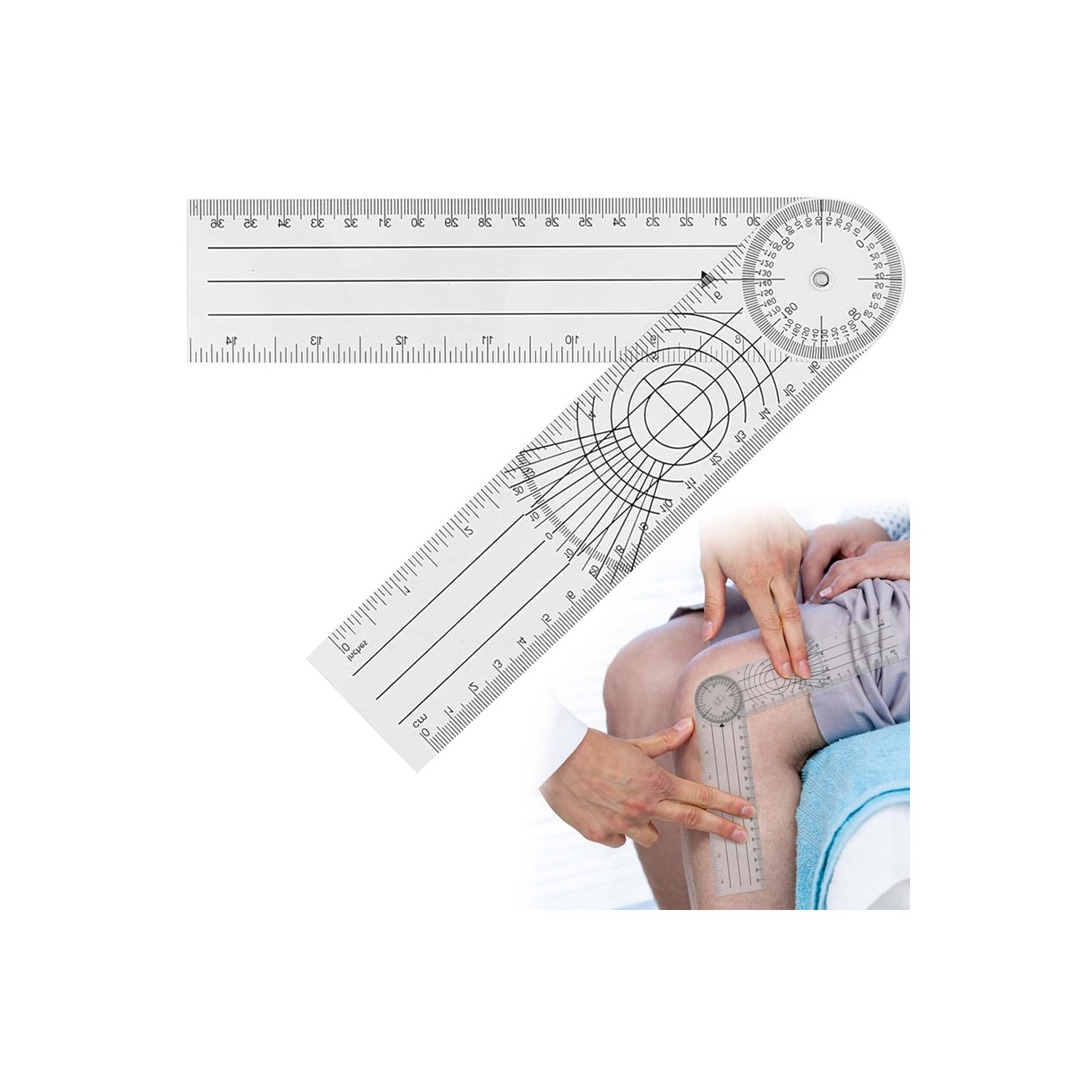 Multi Ruler Goniometer, Set of 1, Rotatable 360 Degree Measuring Tool ...