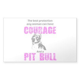 CafePress Courage and A Pit Bull Sticker Rectangle Bumper Sticker Car Decal