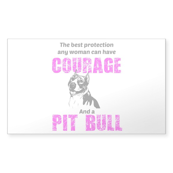 CafePress Courage and A Pit Bull Sticker Rectangle Bumper Sticker