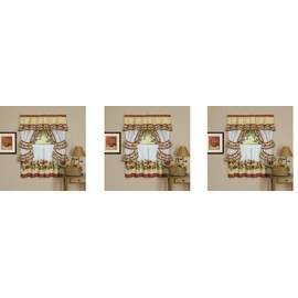 Achim Home Furnishings BSCS36SP12 , 57" x 36", Spice Black Eyed Susan Window Curtain Cottage Set, 57 inch x 36 inch, 57 x 36 (Pack of 3)
