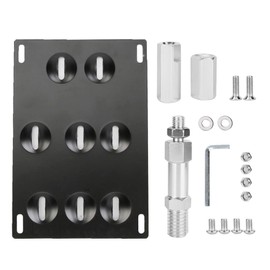 Hlyjoon Tow Hook Number Plate Mounting Bracket Car Front Bumper Towing Hole Shifting 8 Holes Adjustable Bracket No Drill