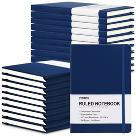 LYDTICK 20 Pack Journals for Writing College Ruled Notebooks Journal in Bulk, Hardcover Notebooks (200Pages) for Note Talking, Lined Bullet Journals for Home School Office, 5.7"x8.4", Navy