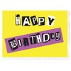 Happy Birthday - Ransom Note Style Art Blank Greeting Card