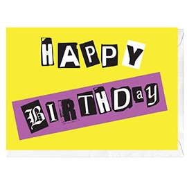 Happy Birthday - Ransom Note Style Art Blank Greeting Card