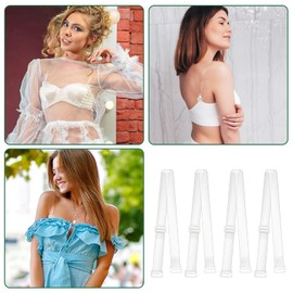 Multifunctional Clear Straps - 4 Pairs Invisible, Non-slip, 15mm TPU Shoulder Straps for Women and Girls - Adjustable Replacement for Strapless Bras