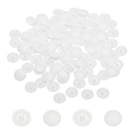 sourcing map Screw Caps, 228Pcs 12mm - Plastic Self-Tapping Screw Cap Covers, Decorative Cover Hole Plug for Diameter 7-8mm Flat Phillips Screw (White)