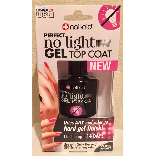 NAIL-AID No-light Gel Top Coat, Clear, 0.55 Fluid Ounce