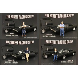 AMERICAN DIORAMA STREET RACING CREW FOUR 1/18 SCALE FIGURINES - AMERICAN DIORAMA