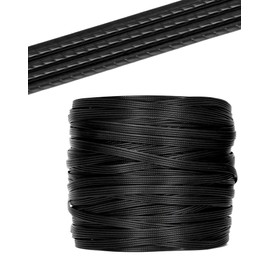 QWORK® PE Rattan, Plastic Woven Rattan Repair Material, Black, Weather-Resistant, for Knitting and Repairs, 0.5 kg