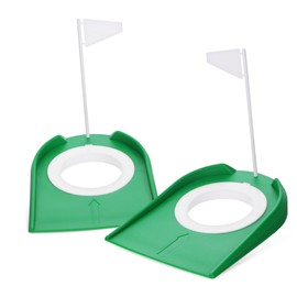 Abaodam 2pcs Golf Putting Cups with Flags Portable Indoor Practice Equipment for Beginners Lightweight Golf Hole Cups for Putting Training Versatile and Easy Setup for Home and Office Use
